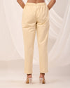 Beige Casual Cotton Pant