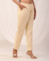 Beige Casual Cotton Pant