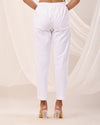 White Casual Cotton Pant