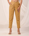 Brown Casual Cotton Pant