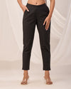 Black Casual Cotton Pant